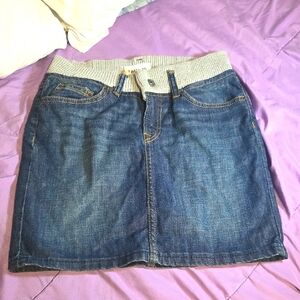 Size 2 Denim Blue Skirt with Gray Waistband